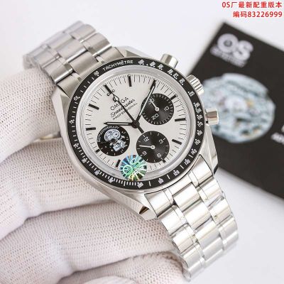 SJ Factory Omega Speedmaster Sterling Silver Dial 42mm Ceramic Bezel Manual Winding Men Watch